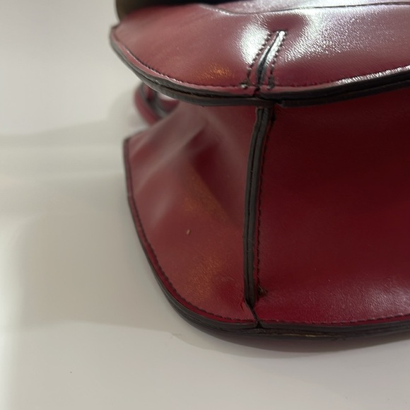 Emilie M Simulated Leather Maroon/Burgundy Handbag - Picture 9 of 14